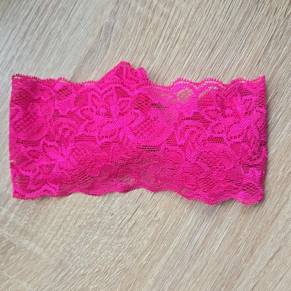 Hot Pink Lace Bowknot Headband Elastic Bow Headwrap Baby Girl Toddler Hairband